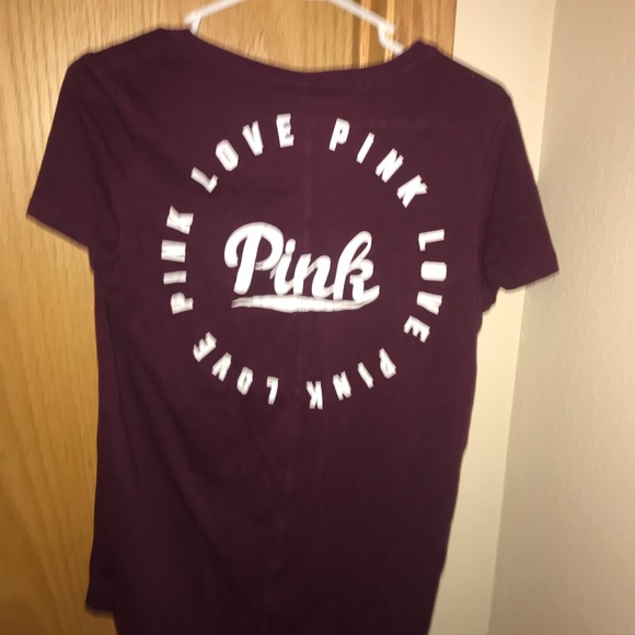 Pink Victoria Secret maroon short sleeve - Picture 2 of 2